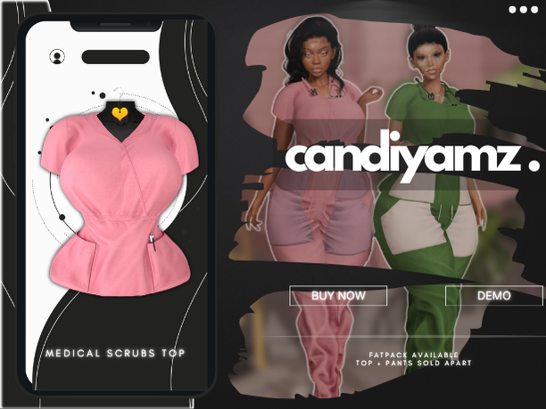 *CY* Medical Scrubs . LightPink . Top // (Add)