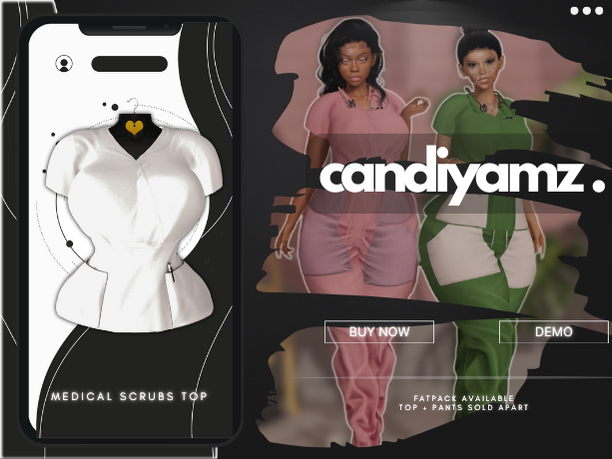 *CY* Medical Scrubs . PinaColada . Top // (Add)