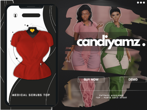 *CY* Medical Scrubs . Apple . Top // (Add)