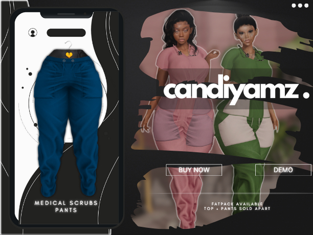 *CY* Medical Scrubs . Blueberry . Pants // (Add)