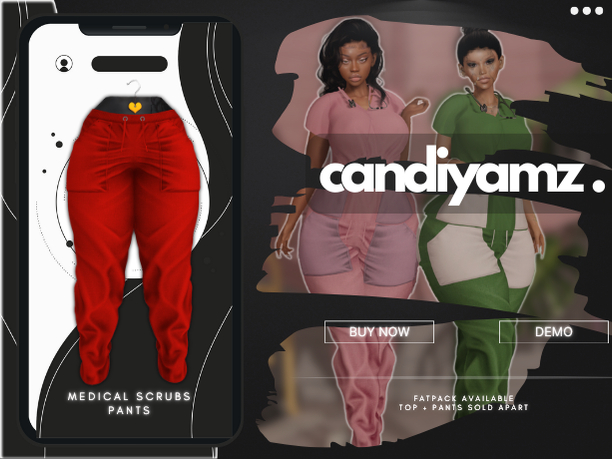 *CY* Medical Scrubs . Cherry . Pants // (Add)