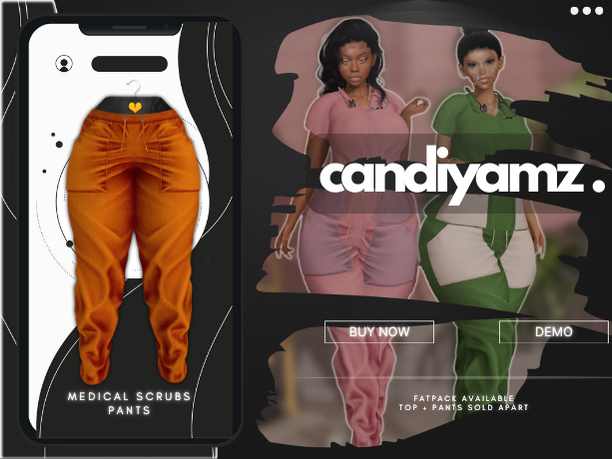 *CY* Medical Scrubs . Orange . Pants // (Add)