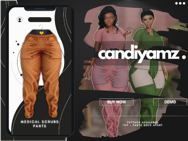 *CY* Medical Scrubs . Peach . Pants // (Add)