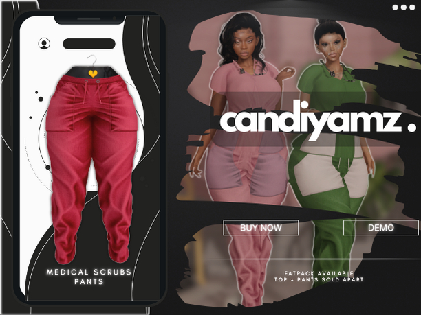 *CY* Medical Scrubs . Strawberry . Pants // (Add)