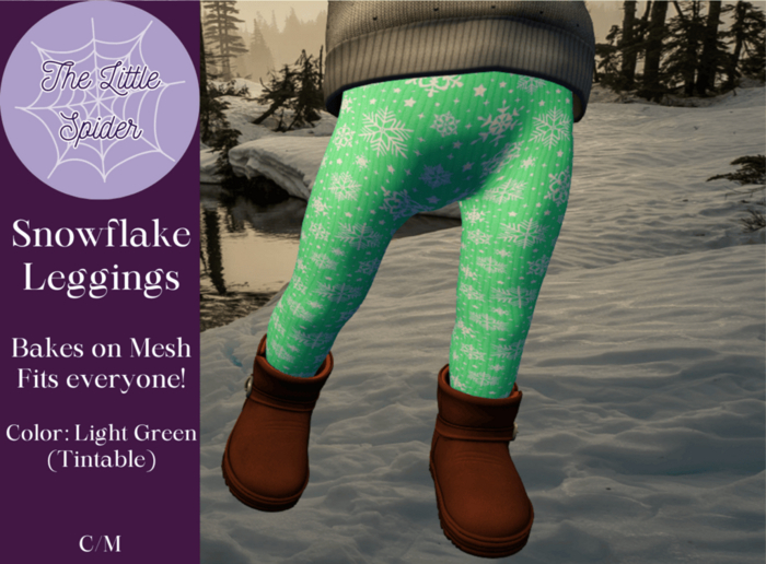 Snowflake Leggings Light Green (BoM)