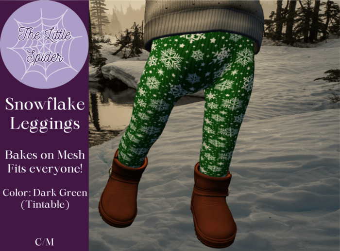 Snowflake Leggings Dark Green (BoM)