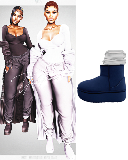 Unbothered- Mini Platform Uggs (Navy)