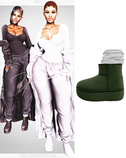 Unbothered-Mini Platform Uggs  (Olive)
