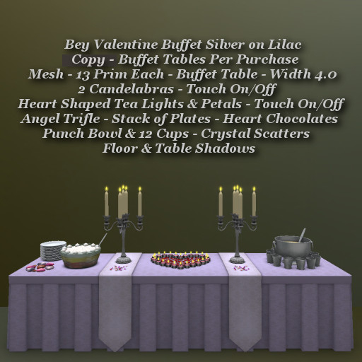 Bey Valentine Buffet Silver on Lilac1