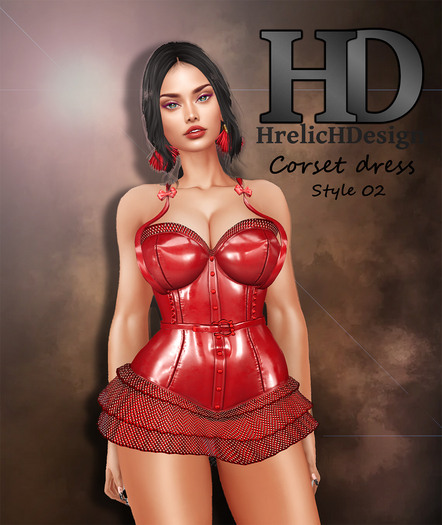 HrelicHDesign Corset dress Style 02 RED