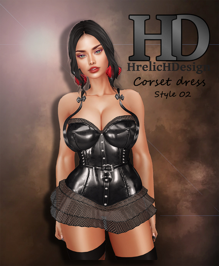HrelicHDesign Corset dress Style 02 BLACK