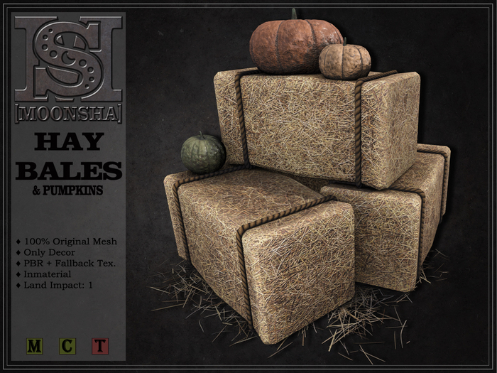 [MoonSha] Hay Bales & Pumpkins [DECOR]