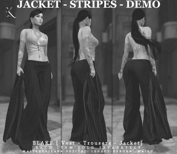 E.K - Blake Jacket - Stripes - DEMO {ADD - ME }