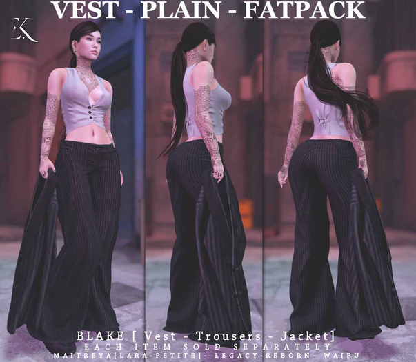 E.K - Blake Vest - Plain - FATPACK {ADD - ME }