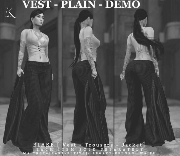 E.K - Blake Vest - Plain - DEMO {ADD - ME }
