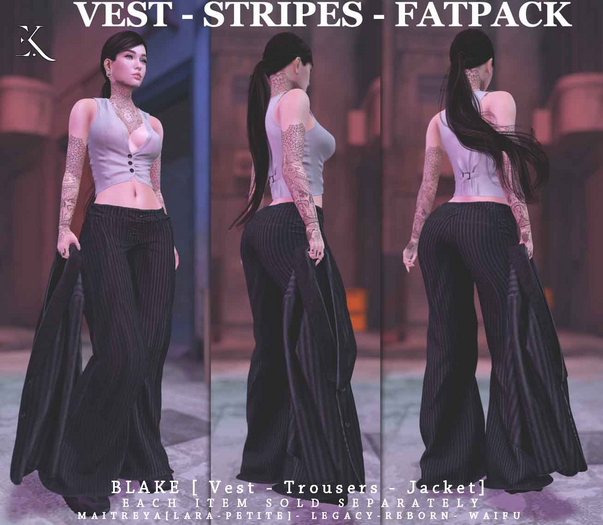 E.K - Blake Vest - Stripes - FATPACK {ADD - ME }
