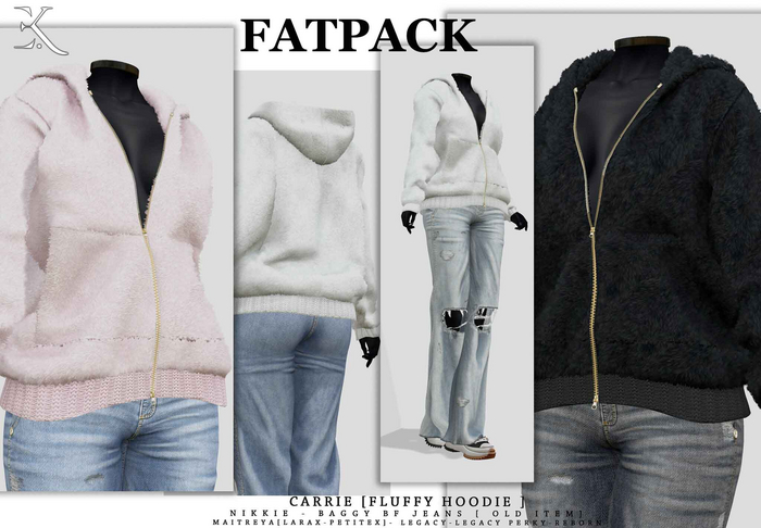 E.K - Carrie - Fluffy Hoodie - FATPACK {ADD - ME }