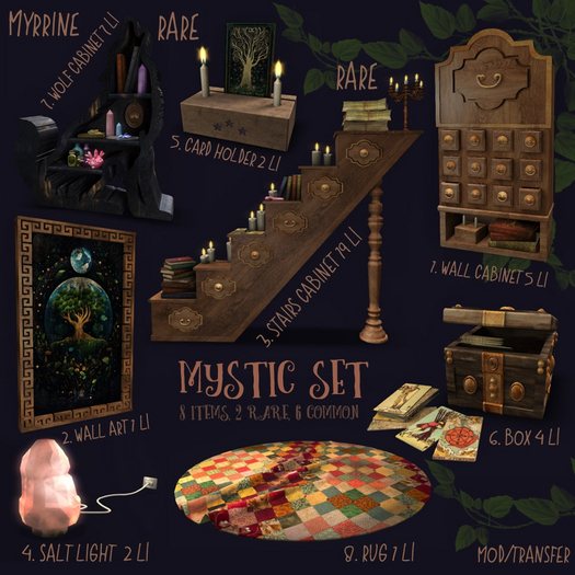 1. Myrrine. Mystic set  wall cabinet