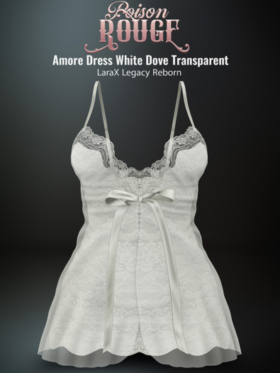 POISON ROUGE Amore Dress White Dove Transparent 