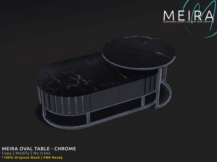 Meira Oval Table - Chrome