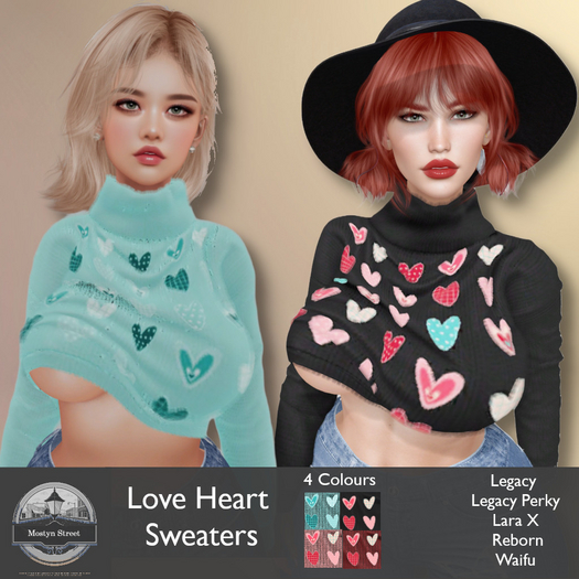 Mostyn St - Love Heart Sweaters