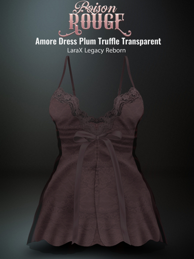 POISON ROUGE Amore Dress Plum Truffle Transparent 