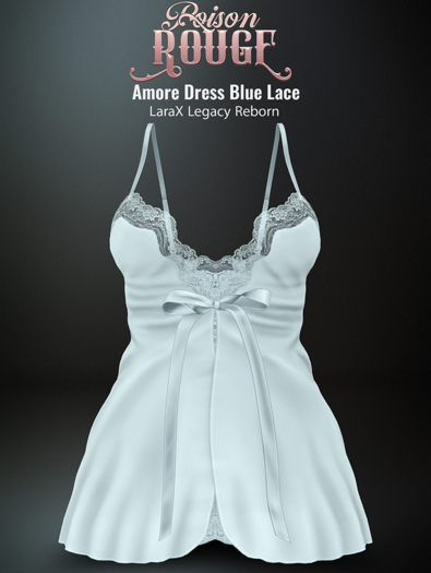 POISON ROUGE Amore Dress Blue Lace