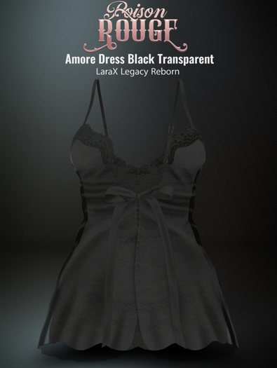 POISON ROUGE Amore Dress Black Transparent 