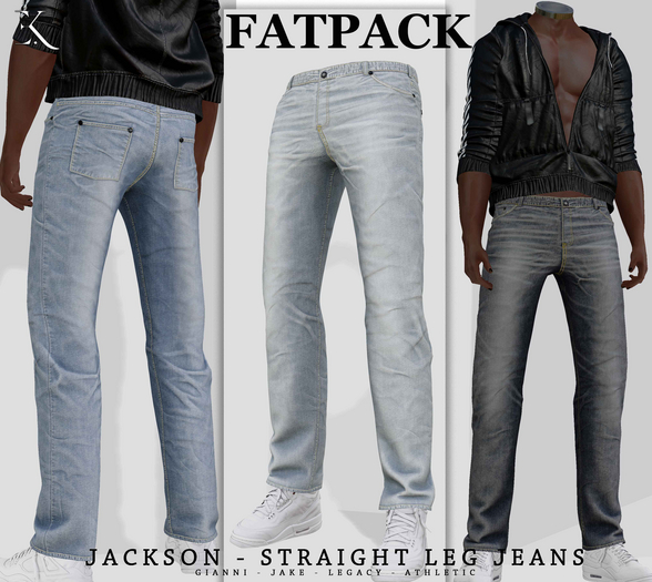 E.K - Jackson - Straight Leg Jeans - FATPACK {ADD - ME }
