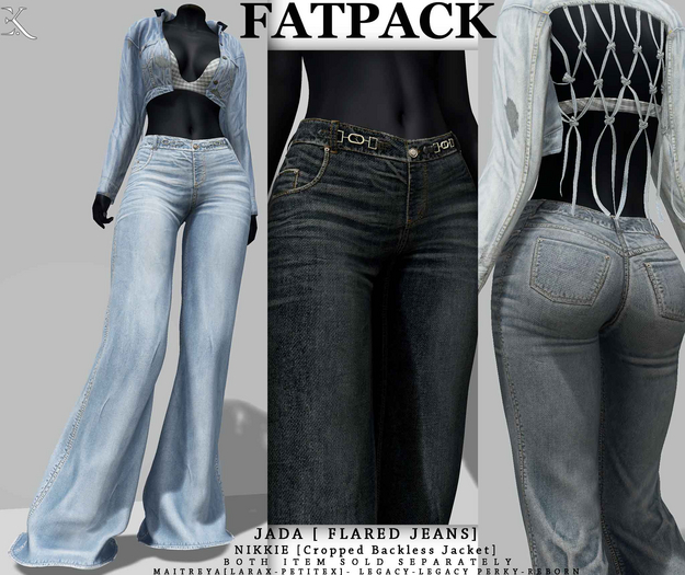 E.K - Jada - Flared Jeans - FATPACK {ADD - ME }
