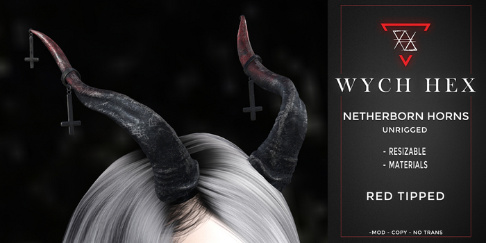 [WH] Netherborn Horns Red Tipped