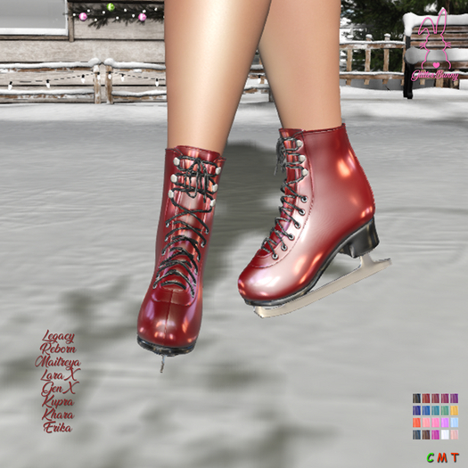 *Glitter Bunny* Serafina Ice Skates Glossy 