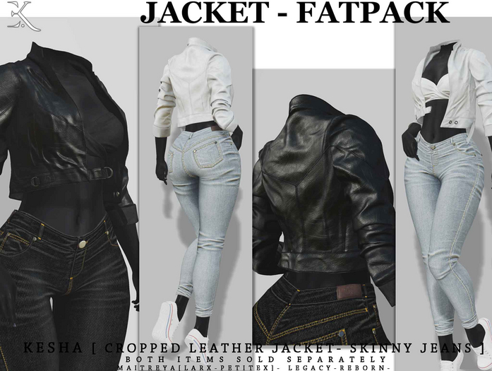 E.K - Kesha Cropped Leather Jacket - FATPACK {ADD - ME }