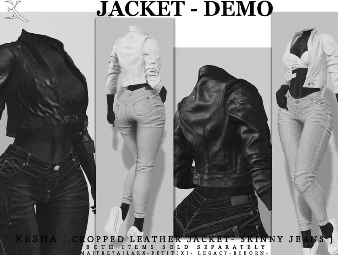 E.K - Kesha Cropped Leather Jacket - DEMO {ADD - ME }