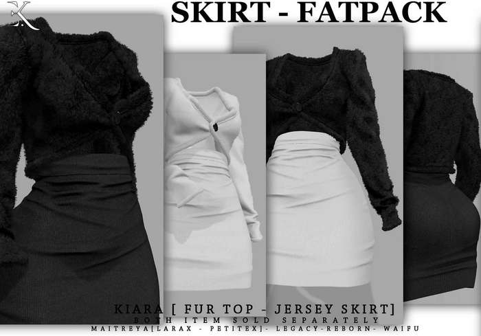 E.K - Kiara - Jersey Skirt - FATPACK {ADD - ME }