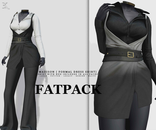 E.K - Madison Formal Shirt Dress - FATPACK{ADD - ME }