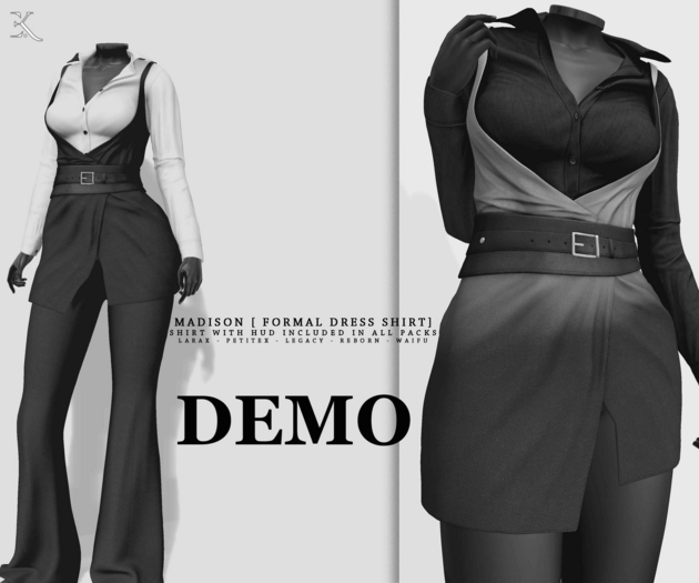 E.K - Madison Formal Shirt Dress - DEMO{ADD - ME }