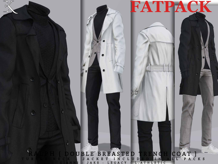 E.K - RALPH - Double Breasted Trench Coat - FATPACK {ADD - ME }