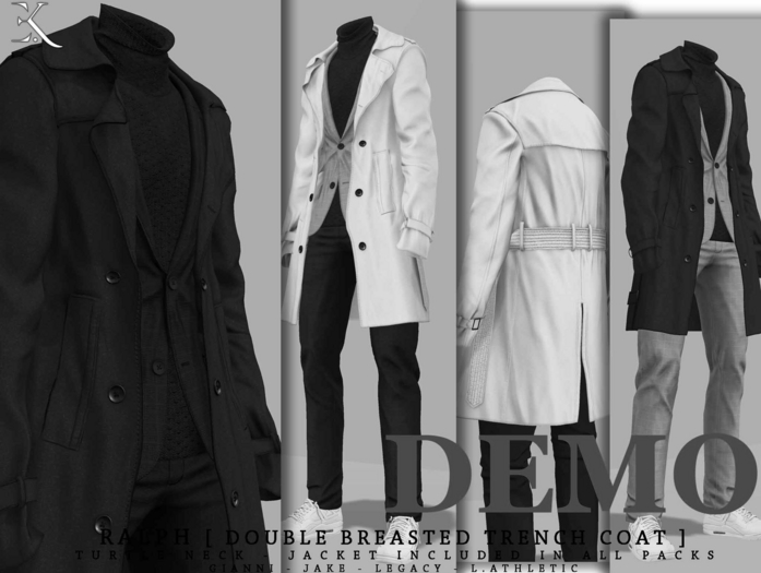 E.K - RALPH - Double Breasted Trench Coat - DEMO {ADD - ME }