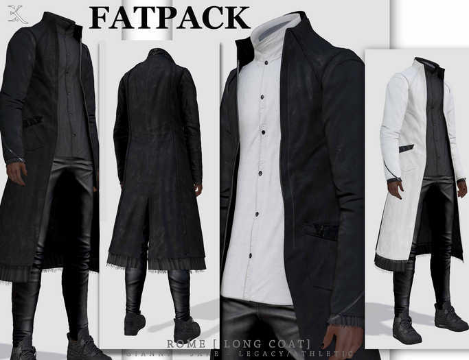 E.K - Rome - Long Coat - FATPACK {ADD - ME }