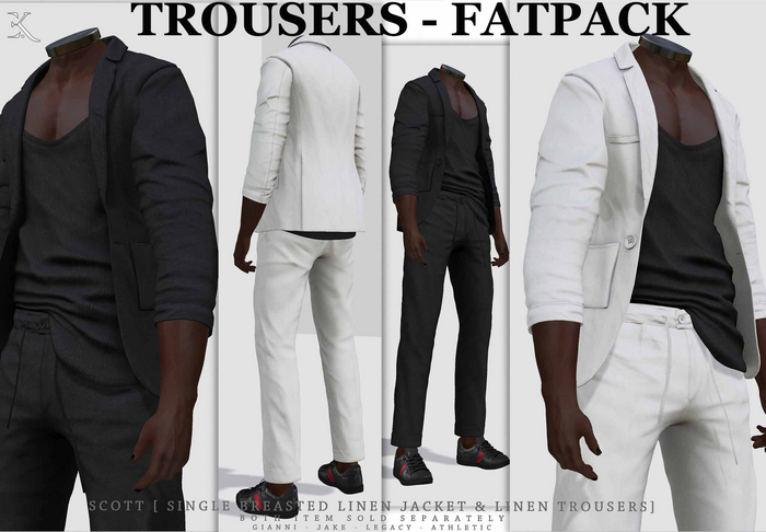 E.K - Scott - Linen Trousers - FATPACK {ADD - ME }
