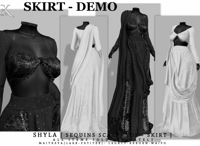 E.K - Shyla Sequins Skirt - DEMO{ADD - ME}