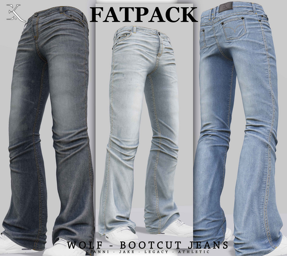 E.K - Wolf - Bootcut Jeans - FATPACK {ADD - ME }