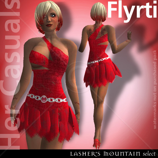 Second Life Marketplace - RED FLYRTY Pretty Skimpy Red Dress