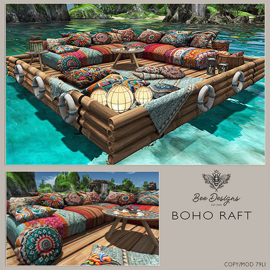 Second Life Marketplace - Bee Designs Boho raft PG