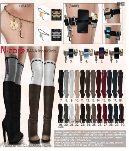 13. N-core TIANA Socks (Walnut)