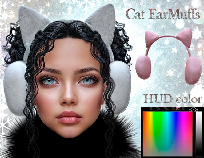 InStyle -Cat EarMuffs - TealswanMesh -HUD color - Sale PROMO to 30.11