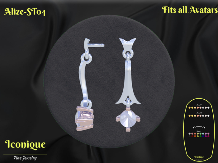 Earrings Solitaire Alize-ST04 - Jewelry Box