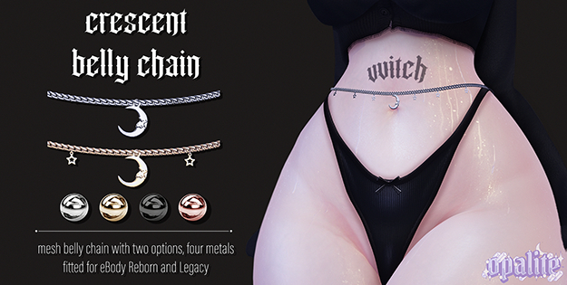 .:opalite:. Crescent Belly Chain + Texture HUD (LEGACY)