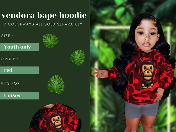 {VENDORA}Bape hoodie  RED